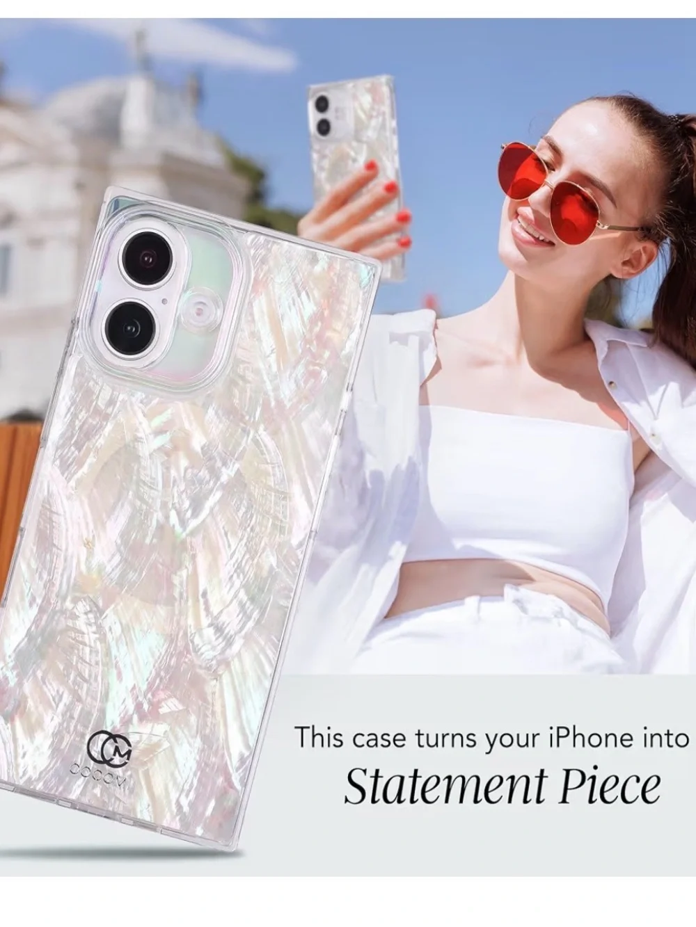 iPhone 16 Iridescent Pearl White Phone Case